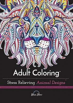 adult coloring stress relieving animal designs