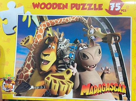 wooden puzzle 75 pcs - madagaskar